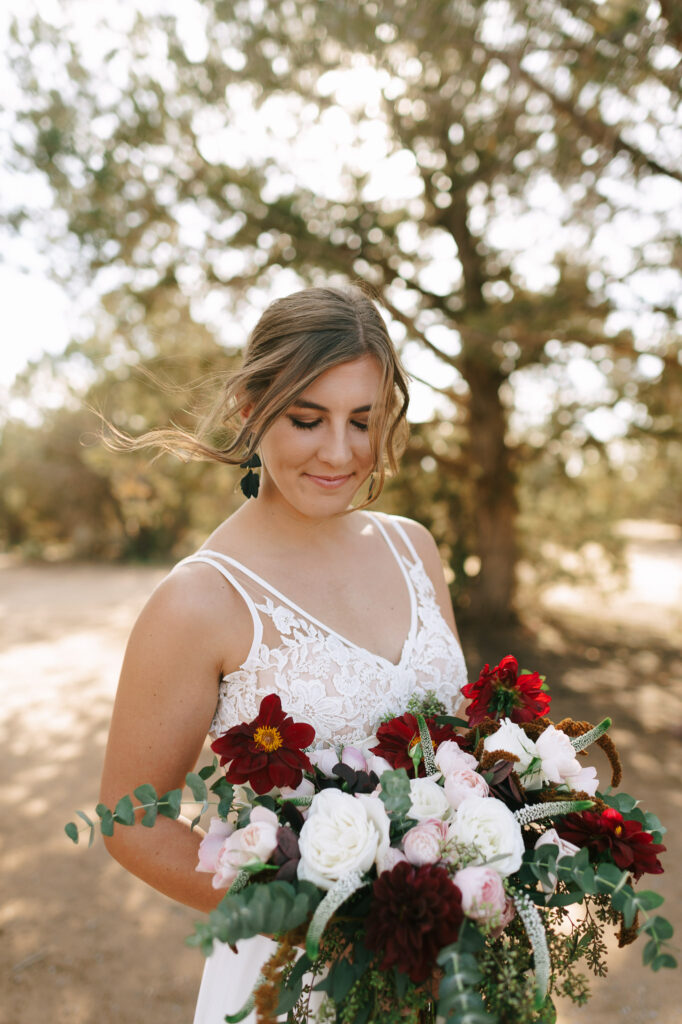 Nicole's bridal portraits before she heads down the aisle for her  Zion National Park elopement