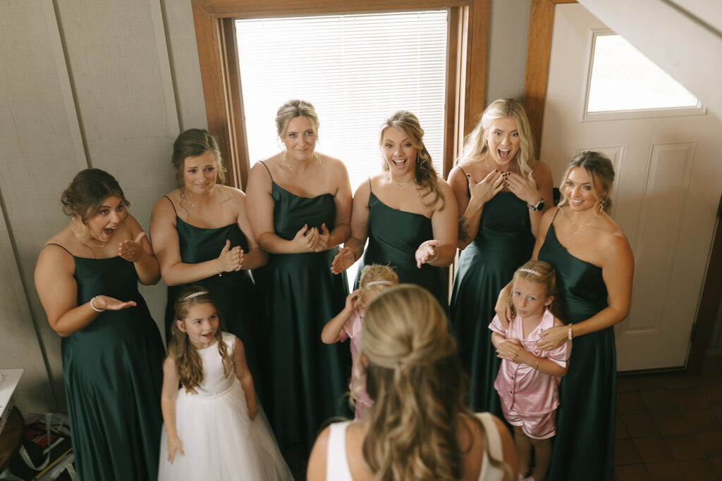 Kassidy's first look with her wedding party