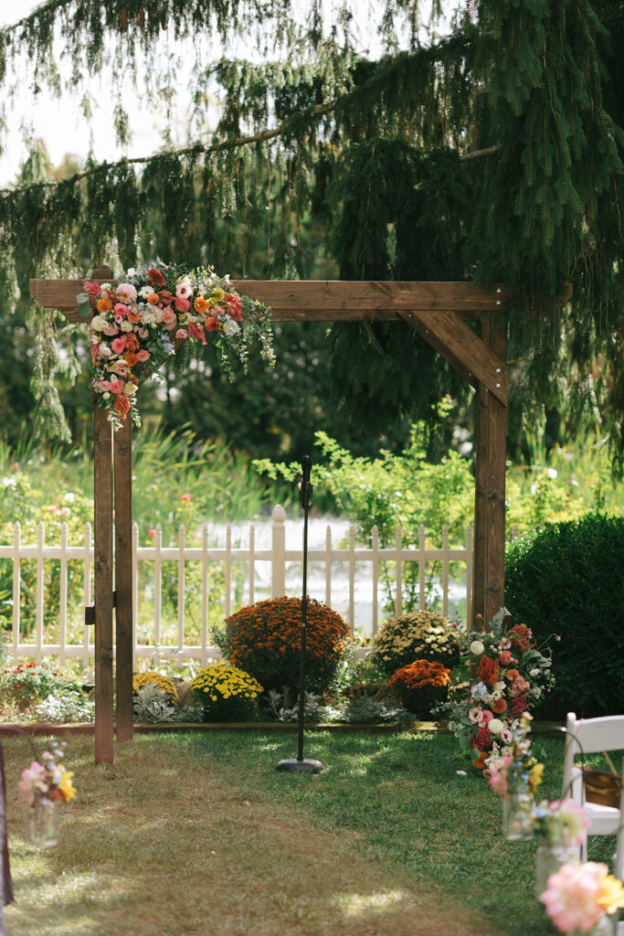 The Wildflower Ceremony arch that Margaret from Bloom and Bower designed