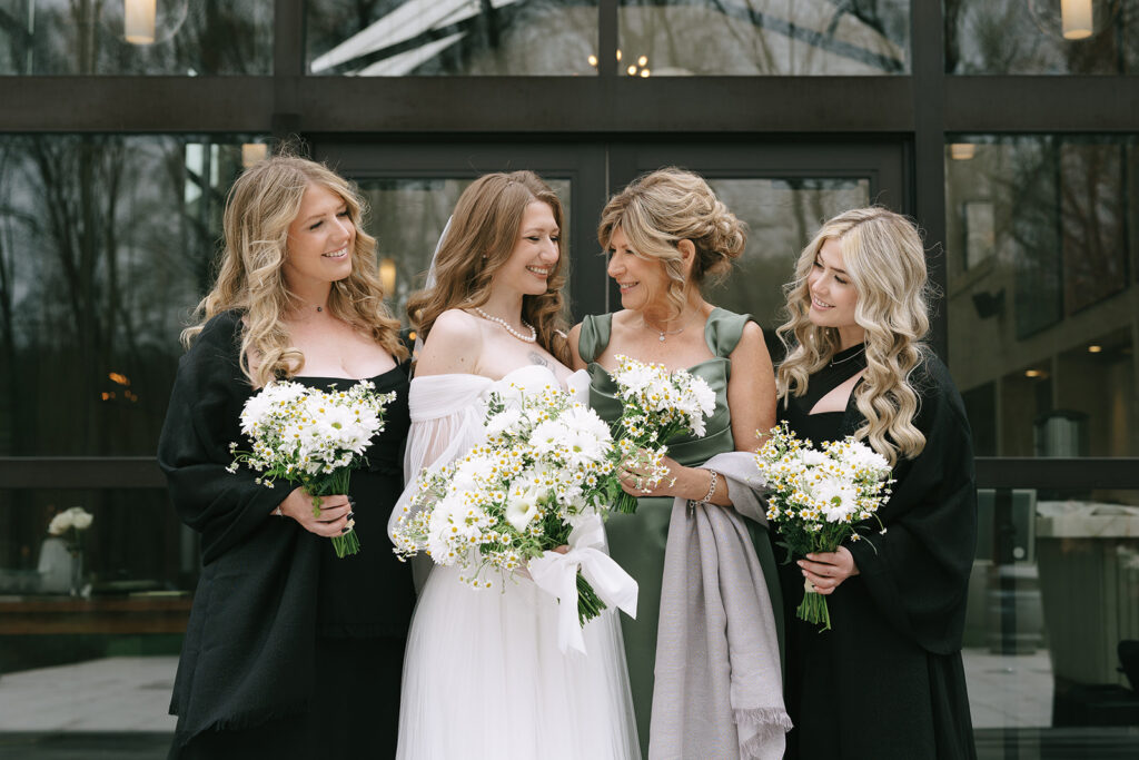 Bridal photographs with the bride and 3 others.